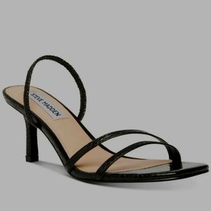 SOLD Steve Madden Black Strap Mini High Heel Size 9